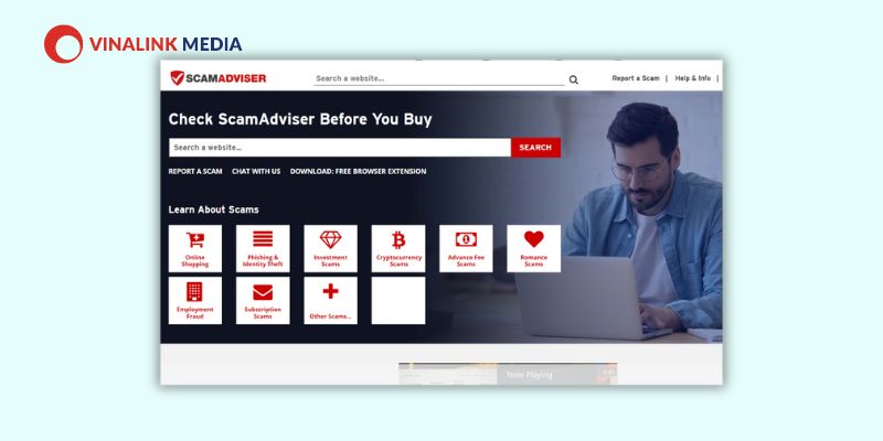 Công cụ kiểm tra độ tin cậy của trang web Scamadviser.com